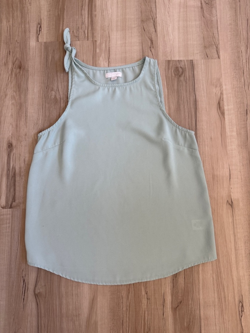 14th & union Women’s sheer Light Sage One-Shoulder Tie Tank Top size XS